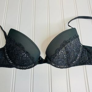 Aerie Gray Lace 32A Push Up Bra